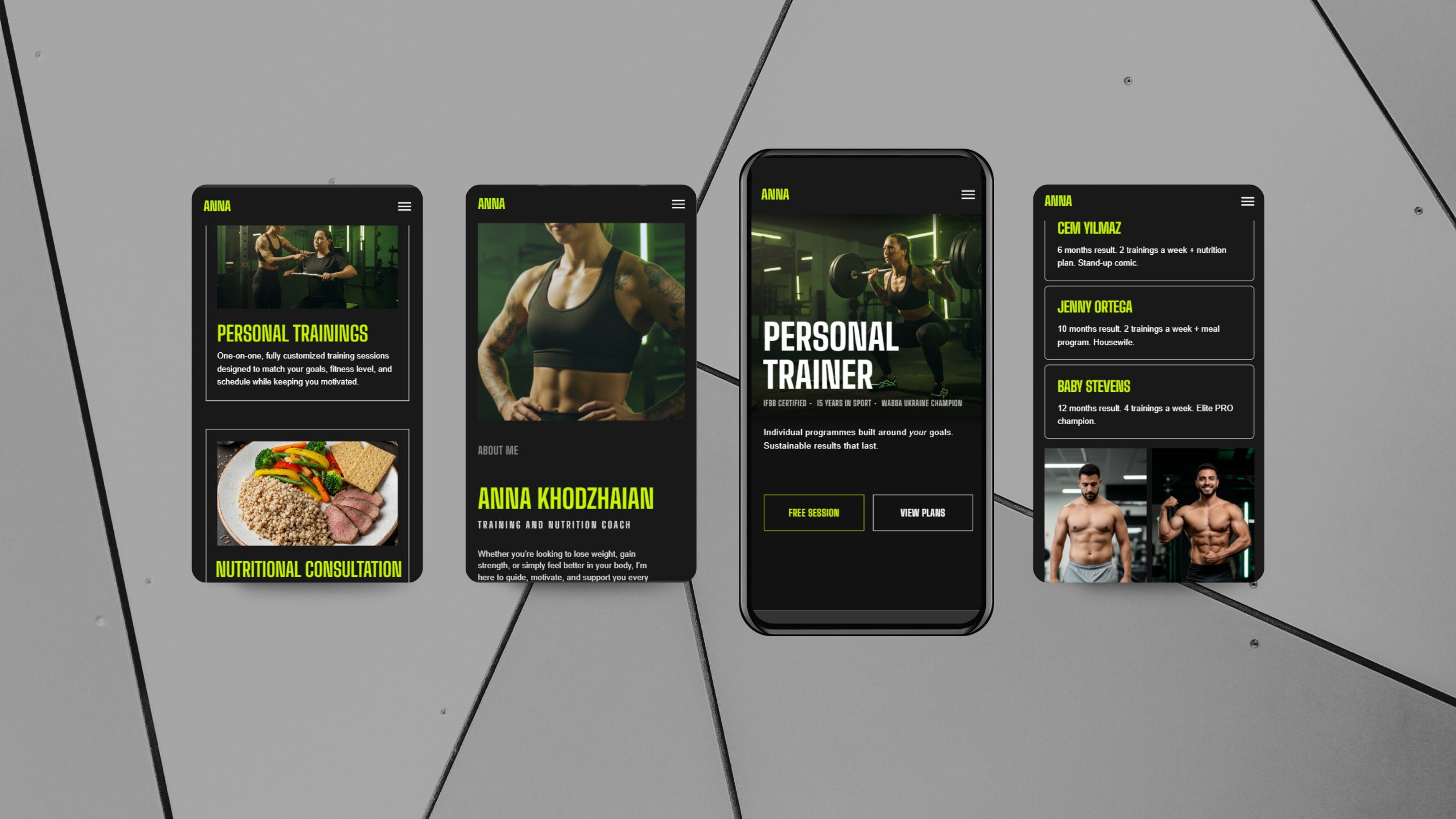 Personal trainer website design — training packages and pricing section